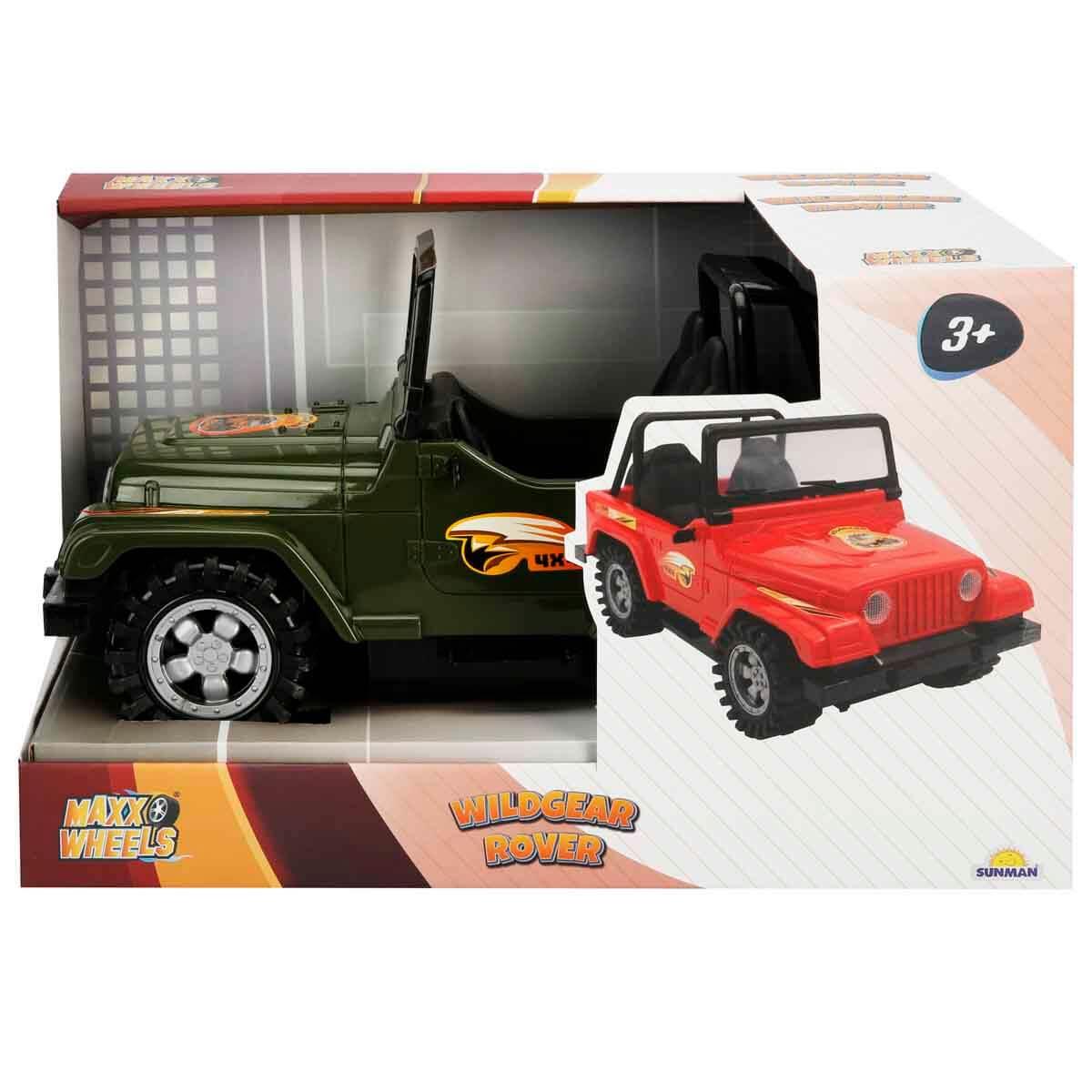 Çek-Bırak ve Sürmeli Arabalar, Sunman, Maxx Wheels 4x4 Wildgear Rover Jeep 53652 Yeşil