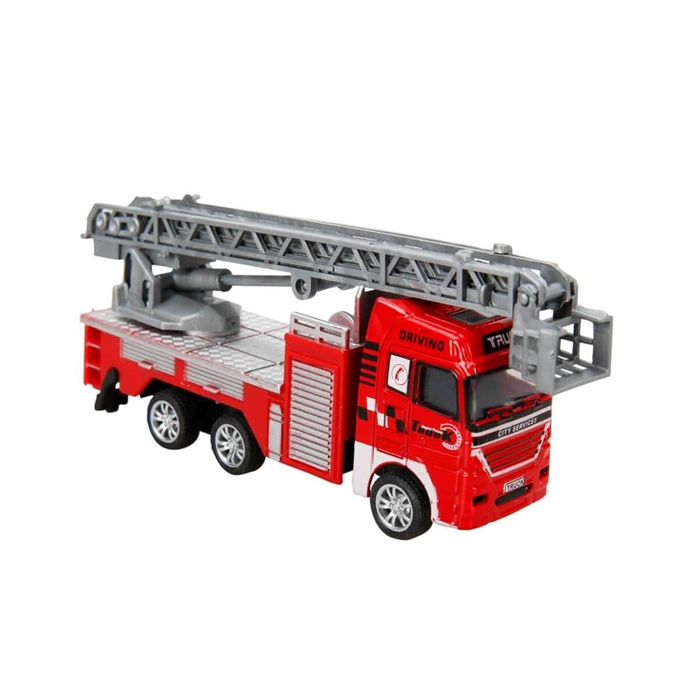 Çek-Bırak ve Sürmeli Arabalar, Sunman, Maxx Wheels Model İtfaiye Araçları 11,5 cm 16367 Merdivenli Kurtarıcı
