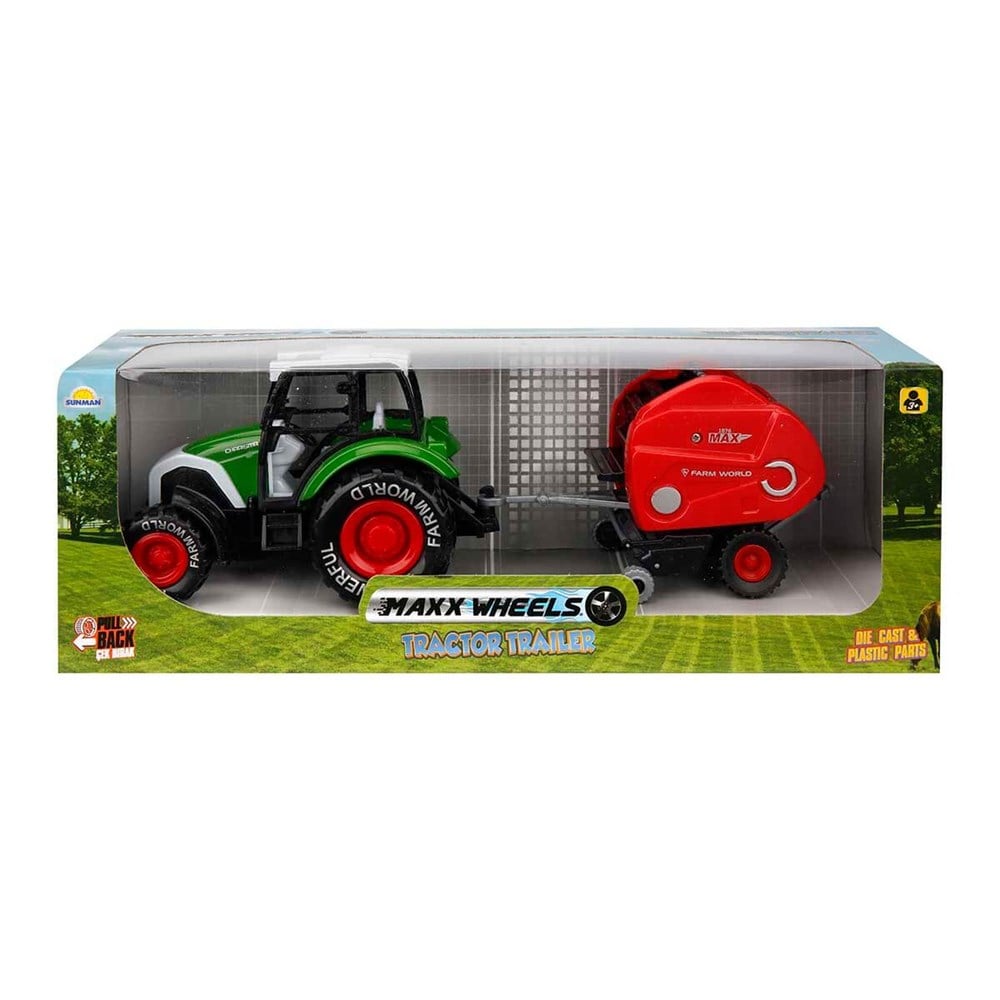 Çek-Bırak ve Sürmeli Arabalar, Sunman, Maxx Wheels Çitflik Araçları 25567 Yeşil Ekim Makinesi