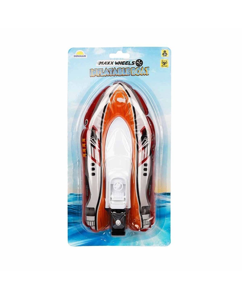 Çek-Bırak ve Sürmeli Arabalar, Sunman, Maxx Wheels Şişirilebilen Kurmalı Bot 26 cm. 25505 Kırmızı