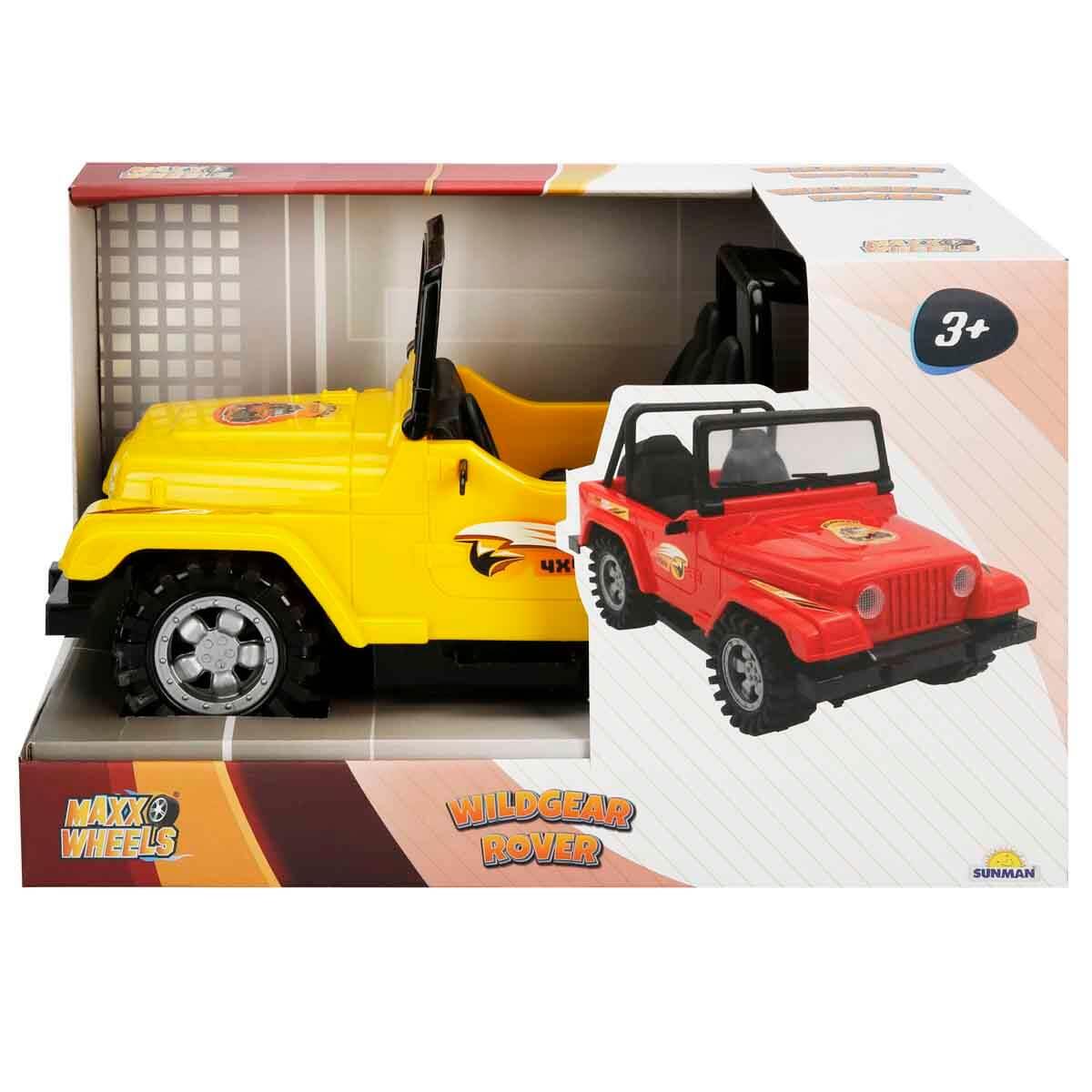 Çek-Bırak ve Sürmeli Arabalar, Sunman, Maxx Wheels 4x4 Wildgear Rover Jeep 53652 Sarı