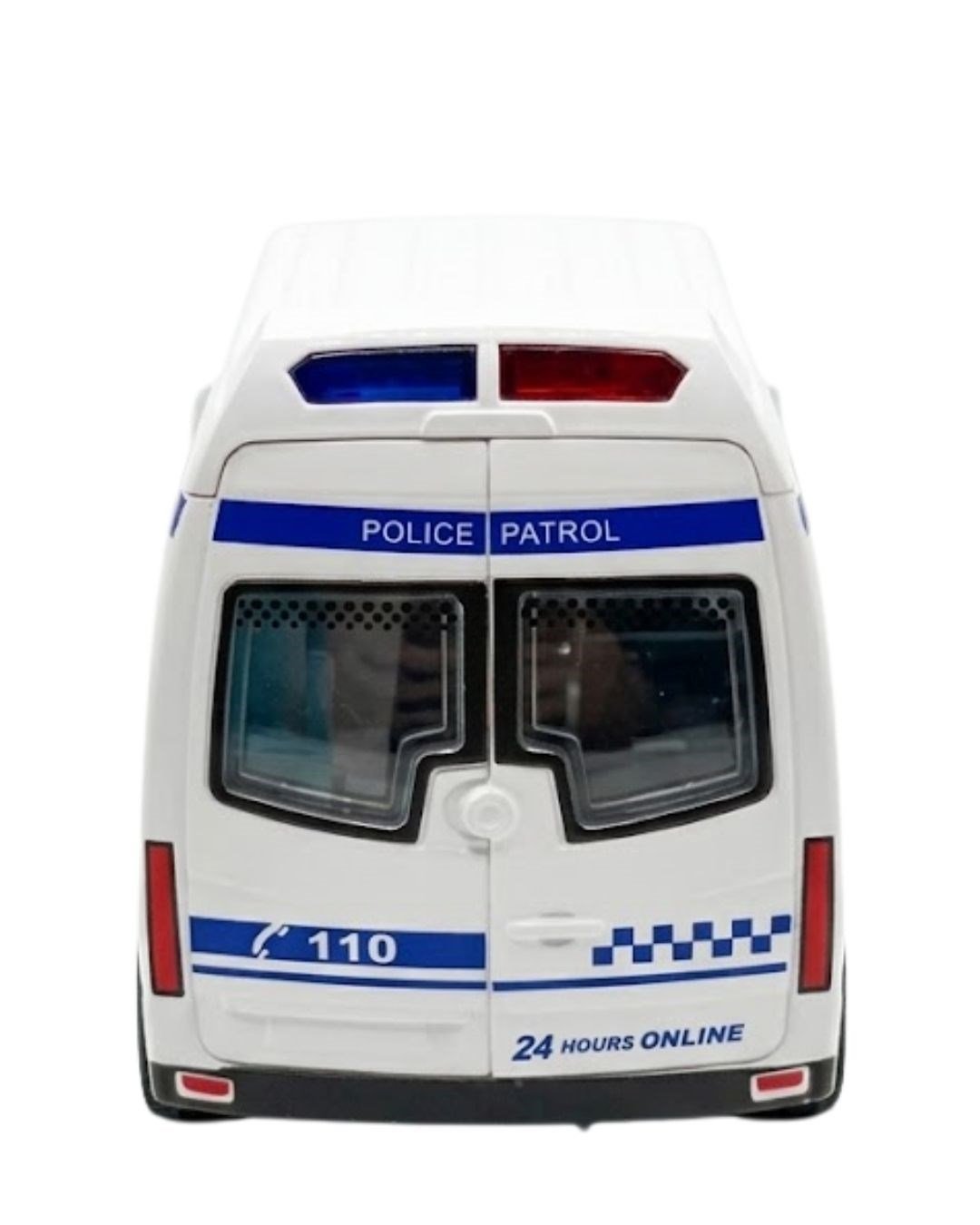 Çek-Bırak ve Sürmeli Arabalar, 4İ OYUNCAK, Sürmeli Sesli Işıklı Oyuncak Polis Aracı Kapıları Açılabilen Yan Kapı Sürgülü 15 cm 45203
