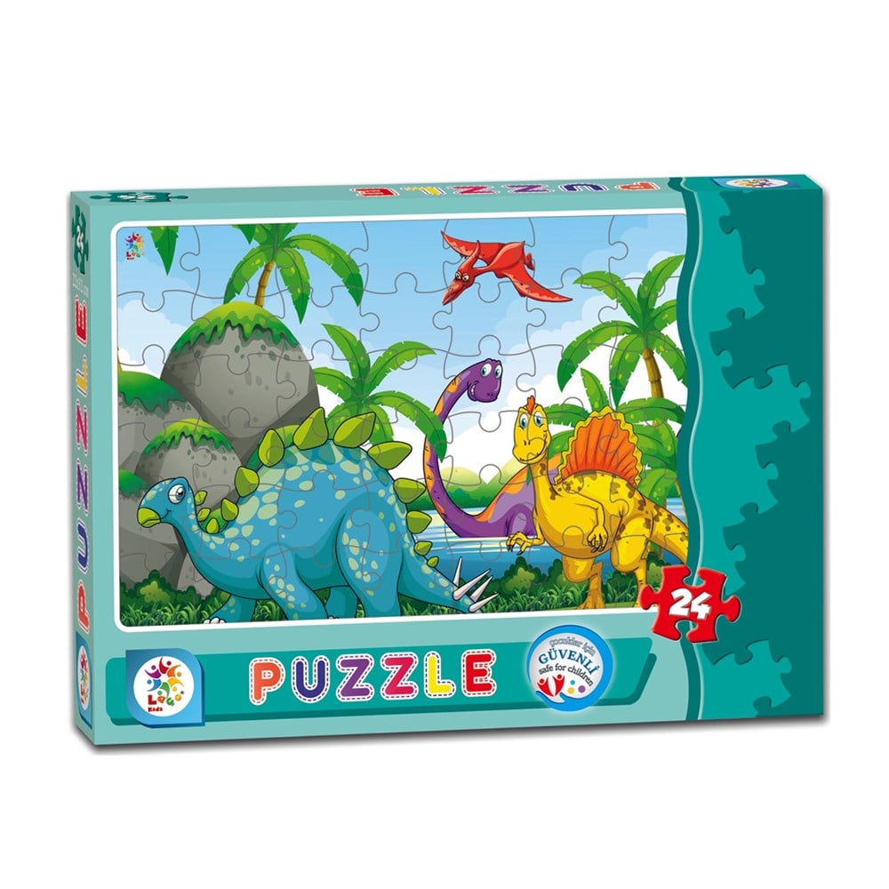 Çocuk Puzzle, Laço Kids, Dinazorlar 24 Parça Çocuk Yapboz LC7139