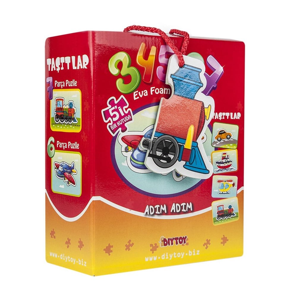 Çocuk Puzzle, Dıytoy, Dıytoy Adım Adım Eva Puzzle - Taşıtlar
