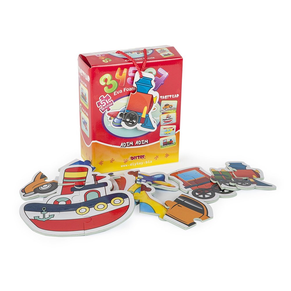 Çocuk Puzzle, Dıytoy, Dıytoy Adım Adım Eva Puzzle - Taşıtlar