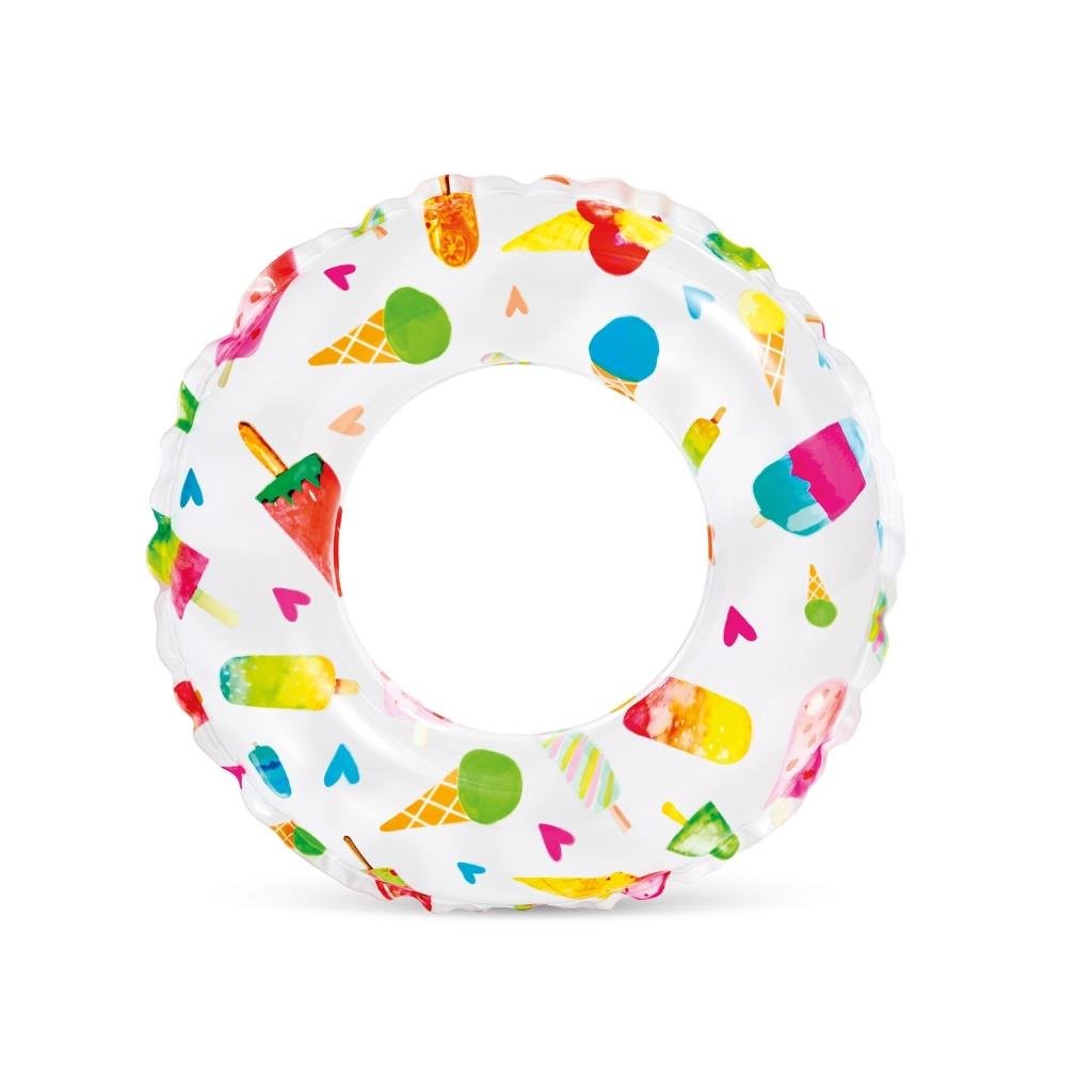 Deniz ve Havuz Ürünleri, intex, Intex Baskılı Simit 61 cm 6-10 Yaş 52418 Dondurma Desenli