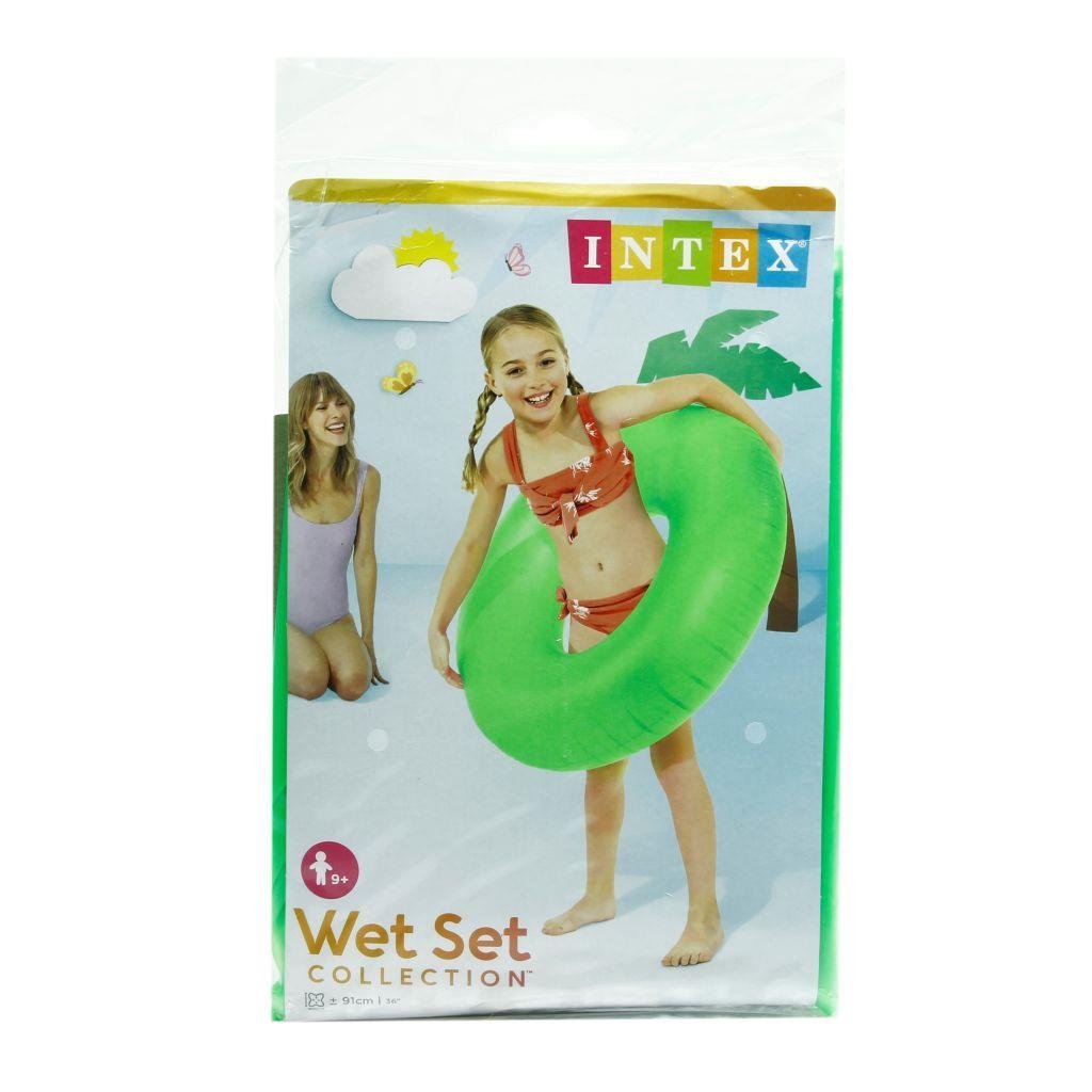 Deniz ve Havuz Ürünleri, intex, Intex Neon Renkli Simit 91 cm 9+ Yaş 52623 Yeşil