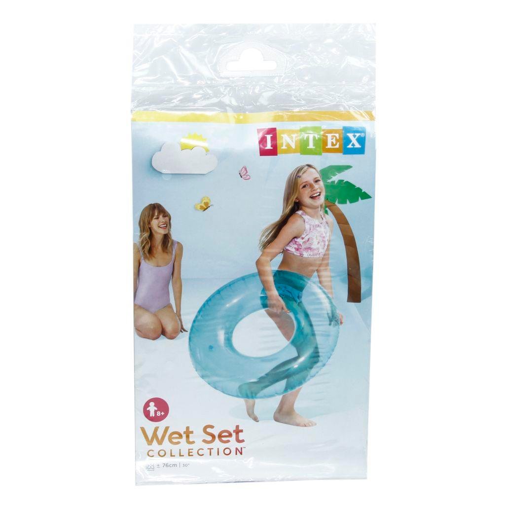 Deniz ve Havuz Ürünleri, intex, Intex Şeffaf Renkli Simit 76 cm 8+ Yaş 52609 Mavi