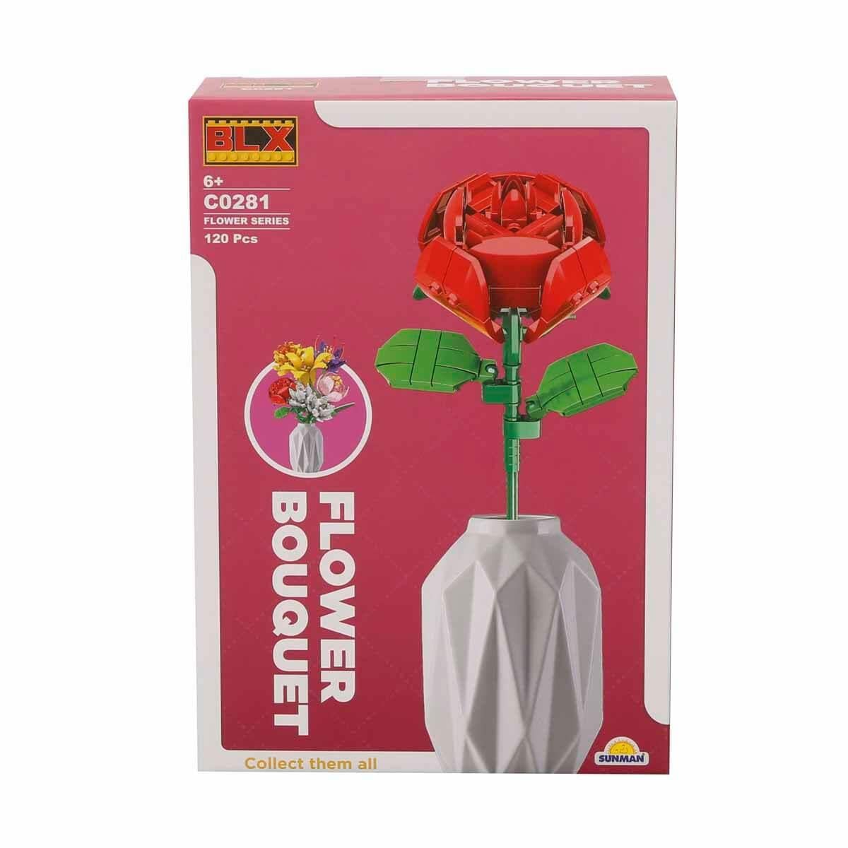 Diğer Lego Setleri, Sunman, BLX Çiçek Buketleri C0281 92502 Kırmızı Çiçek 120 Parça