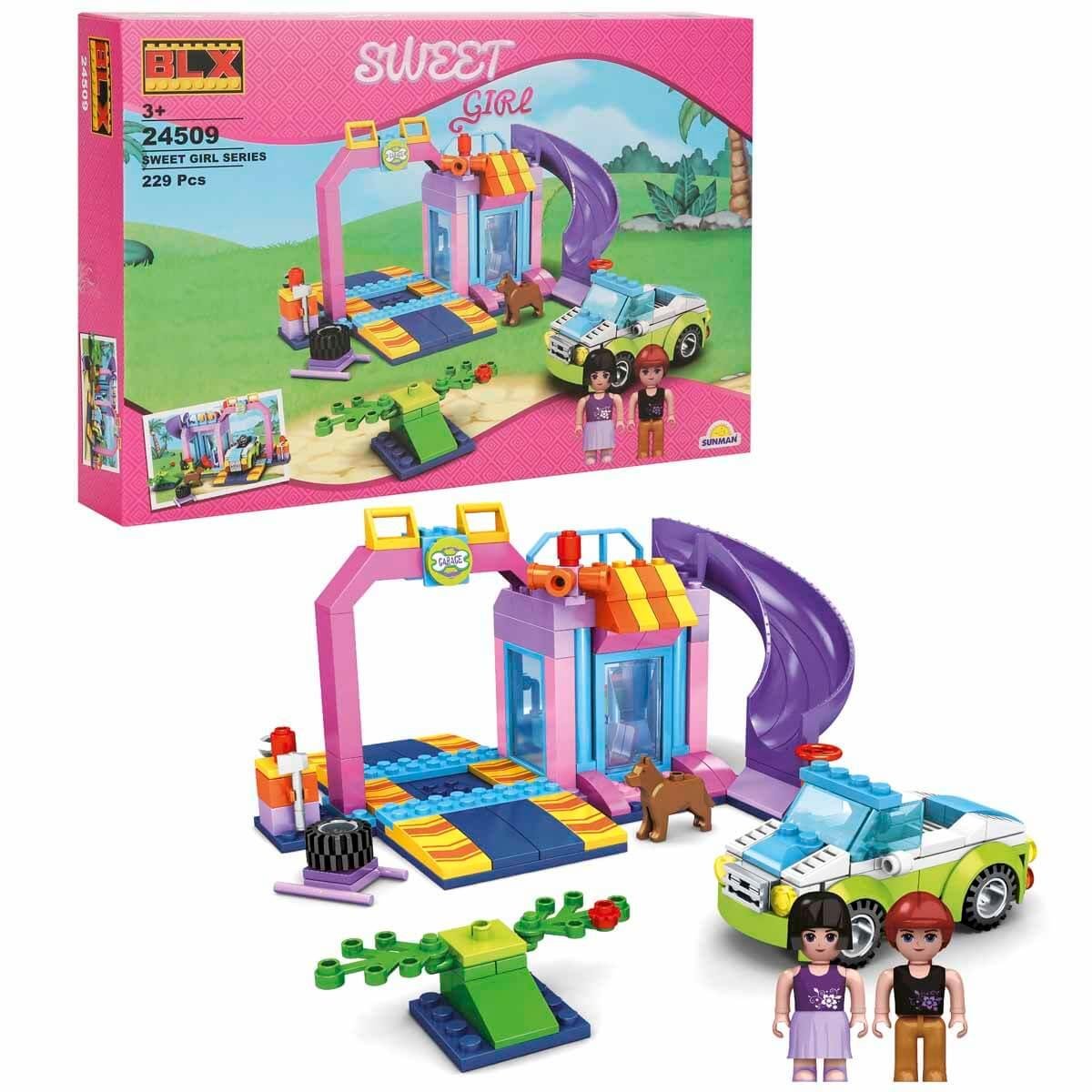 Diğer Lego Setleri, Sunman, BLX Sweet Girl Kaydıraklı Araba Bakım Merkezi 24509