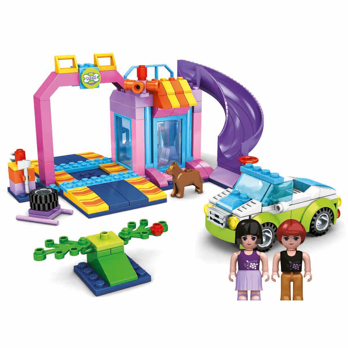 Diğer Lego Setleri, Sunman, BLX Sweet Girl Kaydıraklı Araba Bakım Merkezi 24509