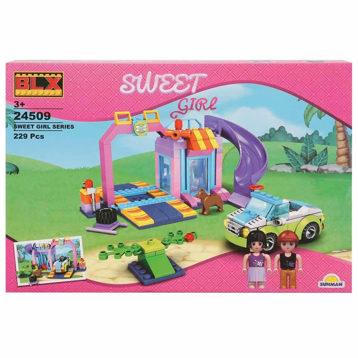 Diğer Lego Setleri, Sunman, BLX Sweet Girl Kaydıraklı Araba Bakım Merkezi 24509