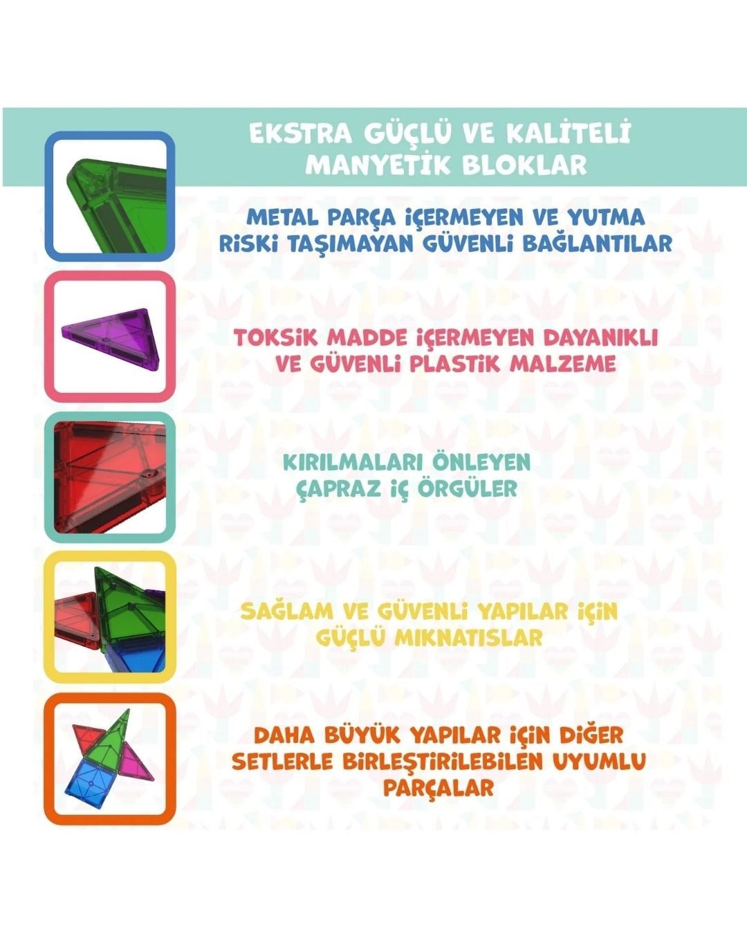 Diğer Lego Setleri, DOSTOYS, Magly Manyetik Yapı Blokları - 72 Parça