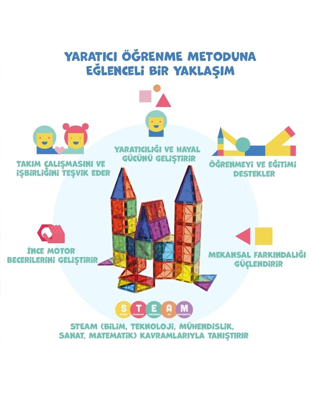 Diğer Lego Setleri, DOSTOYS, Magly Manyetik Yapı Blokları - 72 Parça
