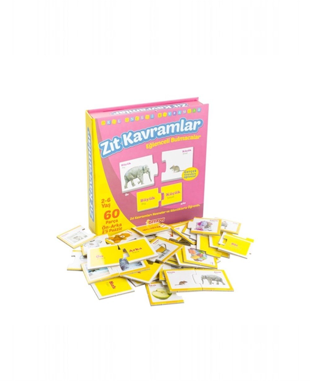Eğitici Bebek Oyuncakları, Dıytoy, Dıytoy Eğlenceli Bulmacalar Zıt Kavramlar Ön Arka İkili Puzzle