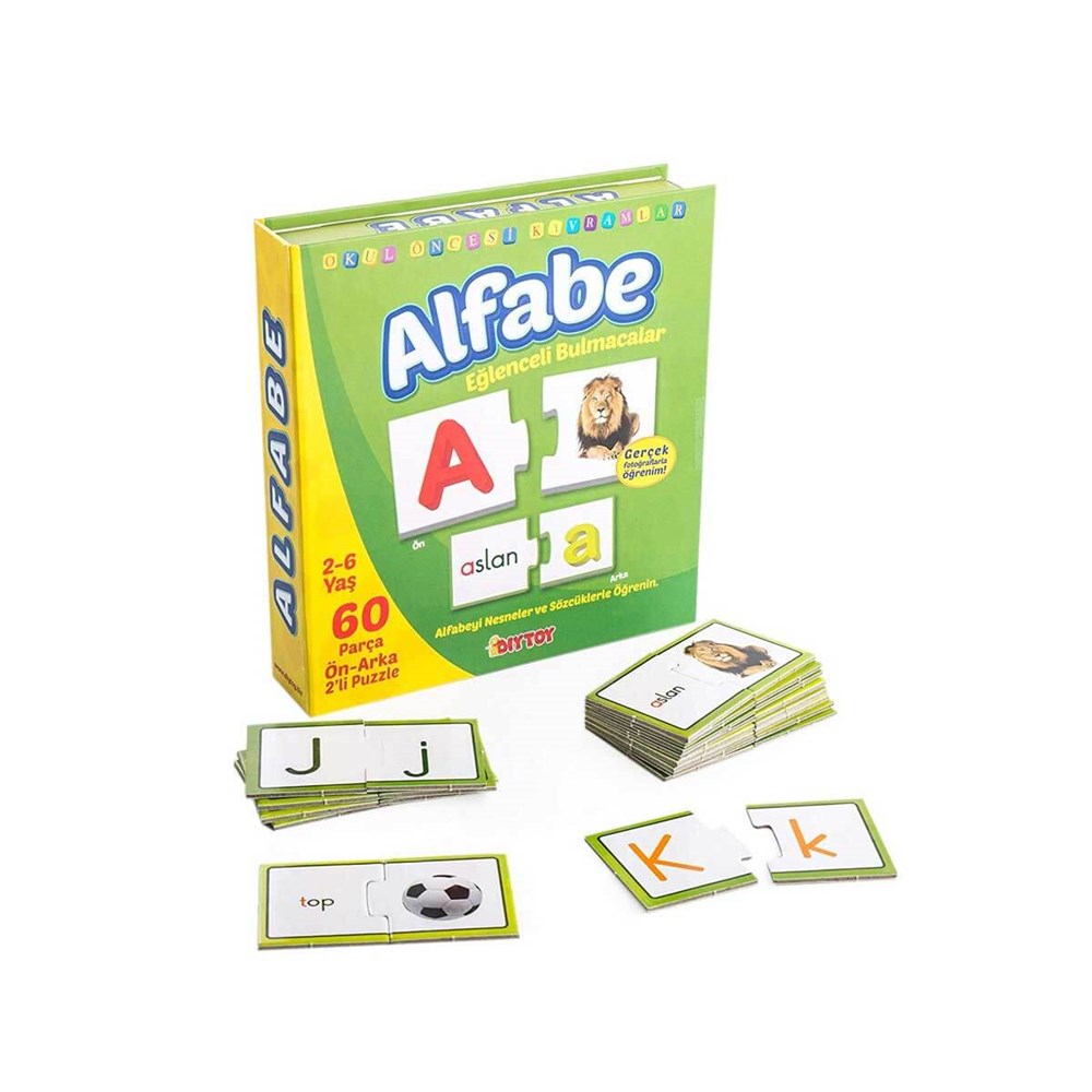 Eğitici Bebek Oyuncakları, Dıytoy, Dıytoy Eğlenceli Bulmacalar Eşleştirme Alfabe Ön Arka İkili Puzzle