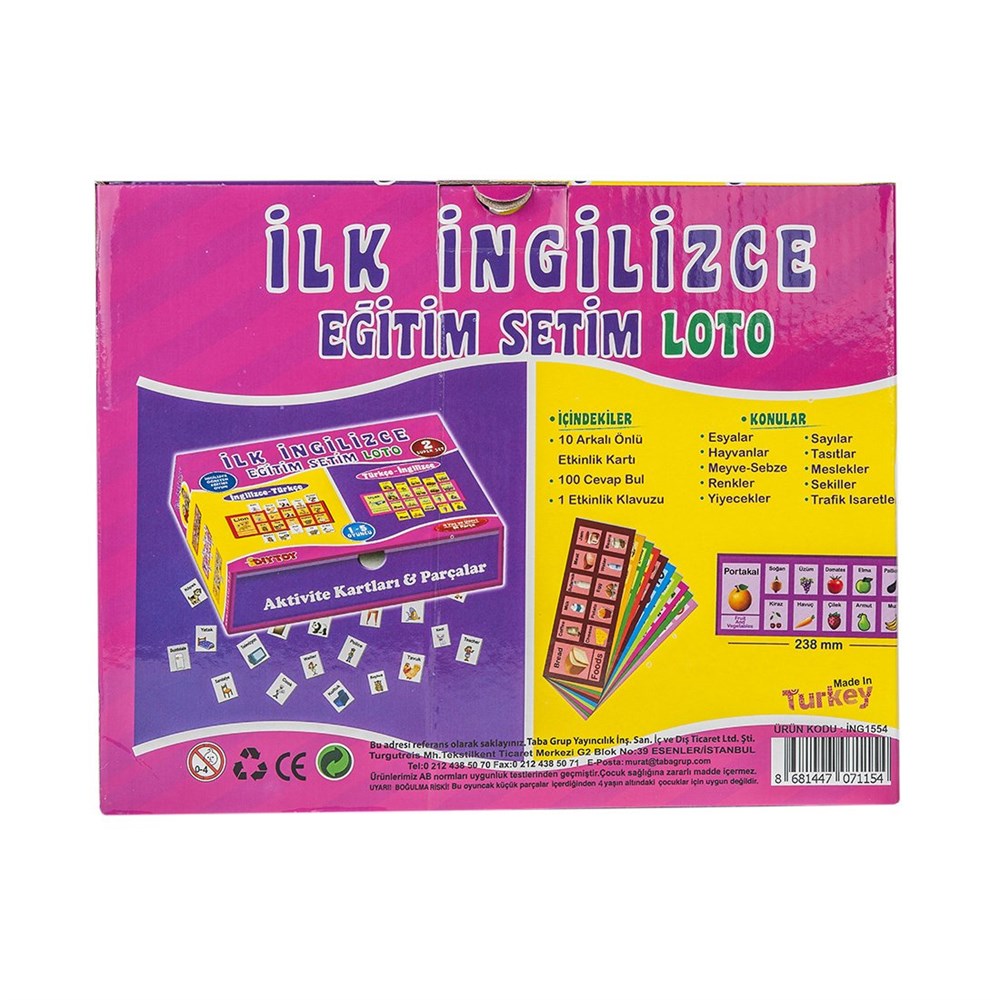 Eğitici Bebek Oyuncakları, Dıytoy, Dıytoy İlk İngilizce Loto Eğitim Seti
