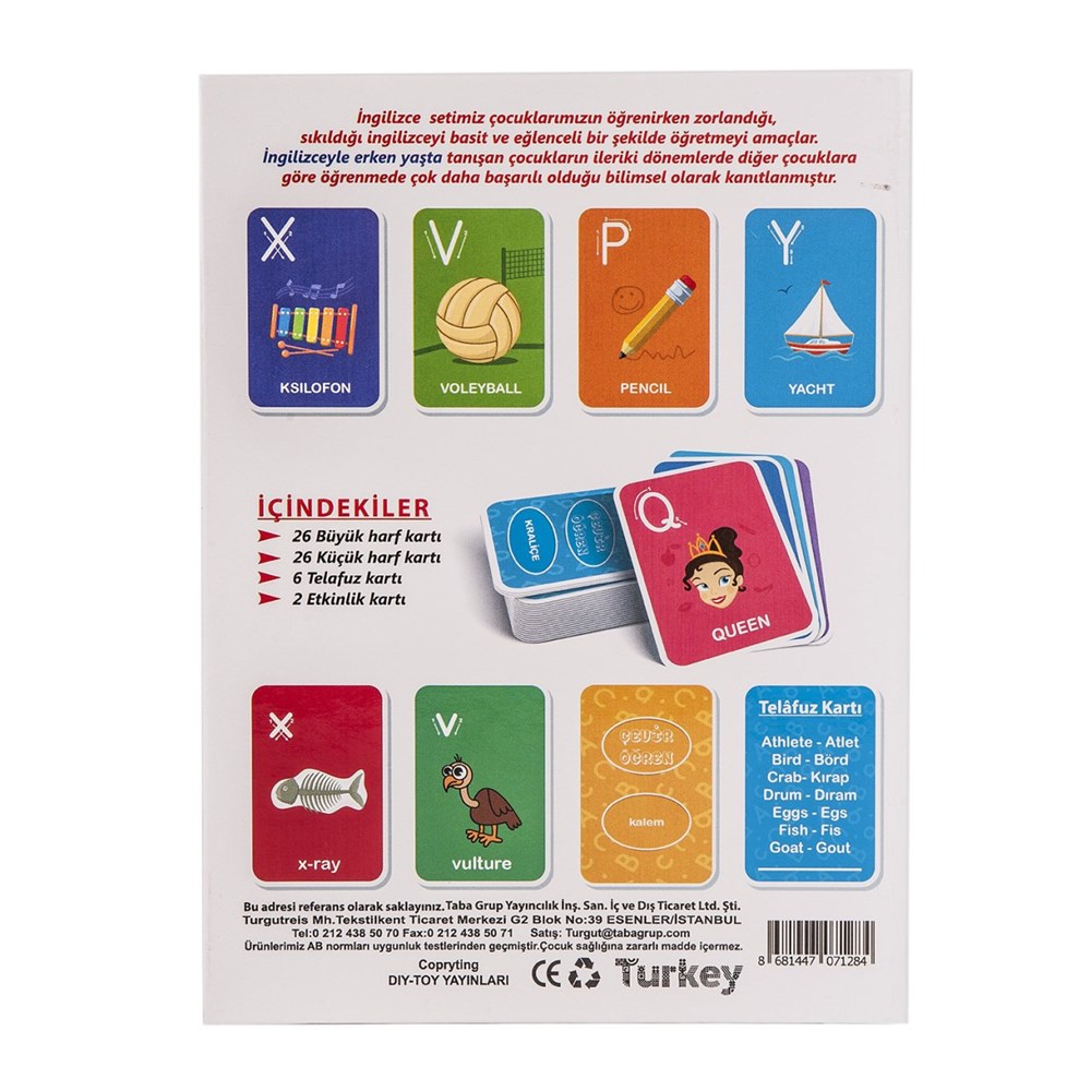 Eğitici Bebek Oyuncakları, Dıytoy, Dıytoy İngilizce Öğreniyorum Alfabe Flash Cards