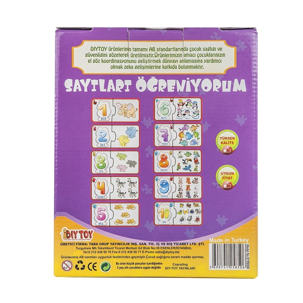 Eğitici Bebek Oyuncakları, Dıytoy, Dıytoy Sayıları Öğreniyorum Eva Puzzle 11 Adet