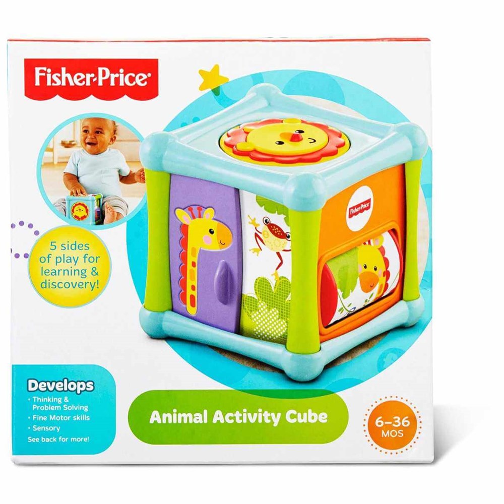 Eğitici Bebek Oyuncakları, Fisher Price, Fisher Price Sevimli Hayvanlar Aktivite Küpü BFH80