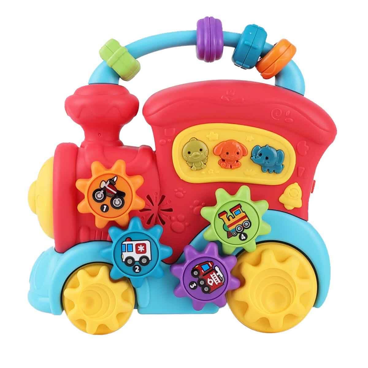 Eğitici Bebek Oyuncakları, Sunman, Minibo Sesli ve Işıklı Sevimli Aktivite Treni