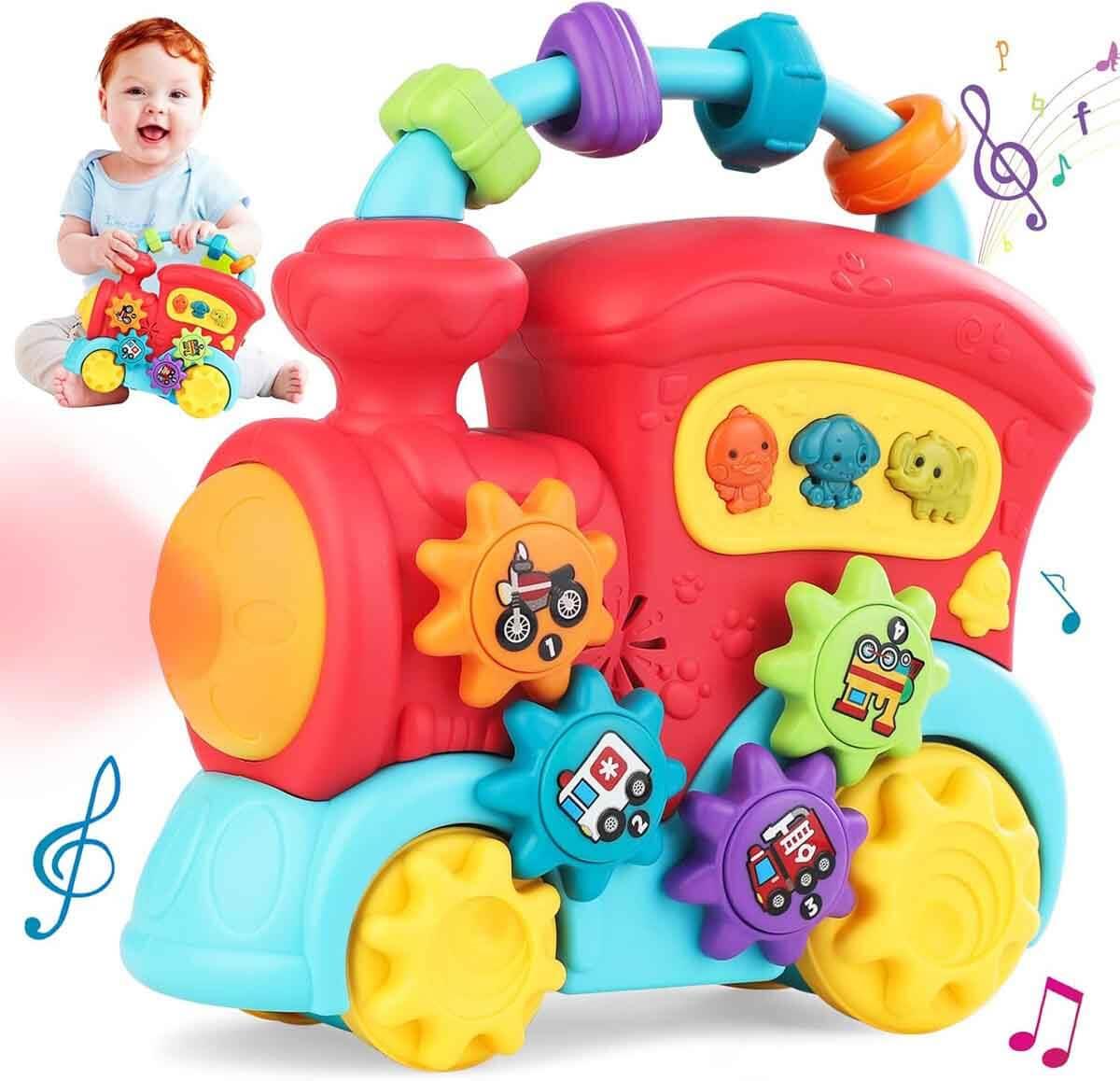 Eğitici Bebek Oyuncakları, Sunman, Minibo Sesli ve Işıklı Sevimli Aktivite Treni