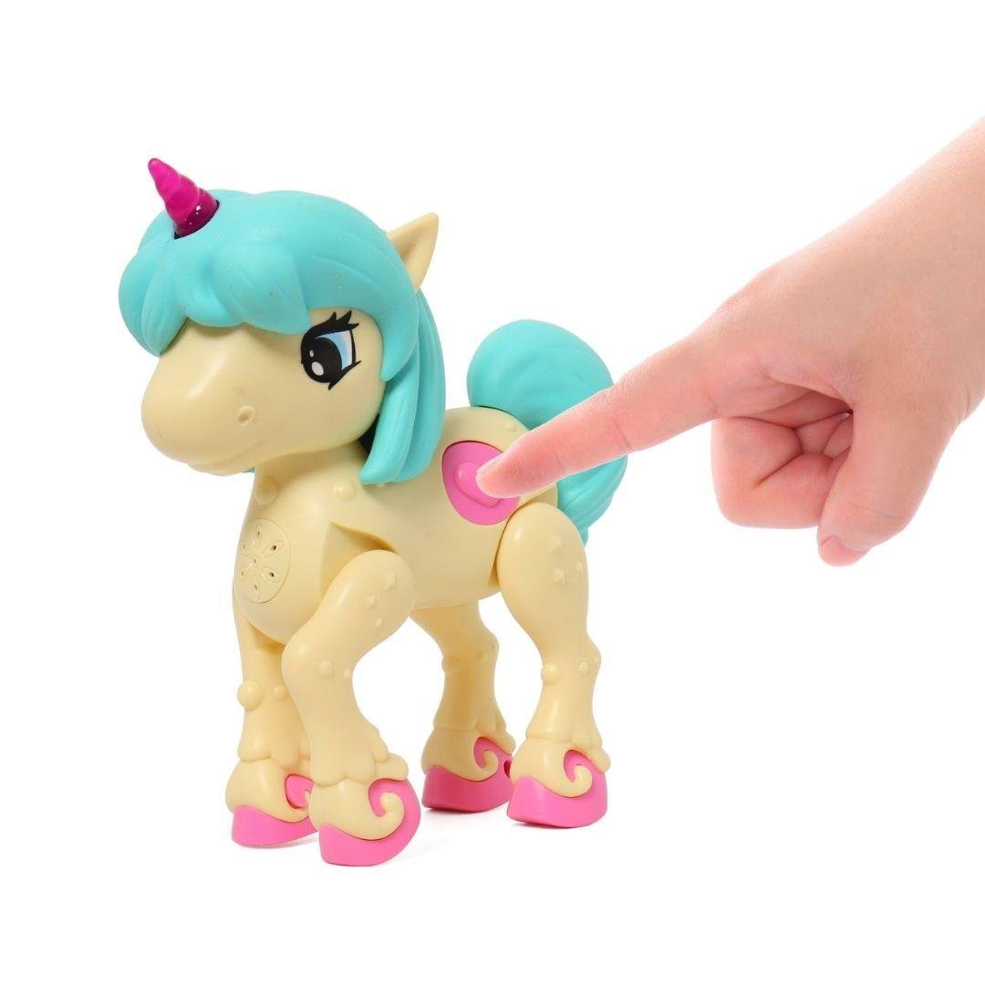 Eğitici Elektronik Oyuncaklar, MEGA OYUNCAK, Cutie Friends Sesli ve Işıklı Unicorn 40807 Sarı