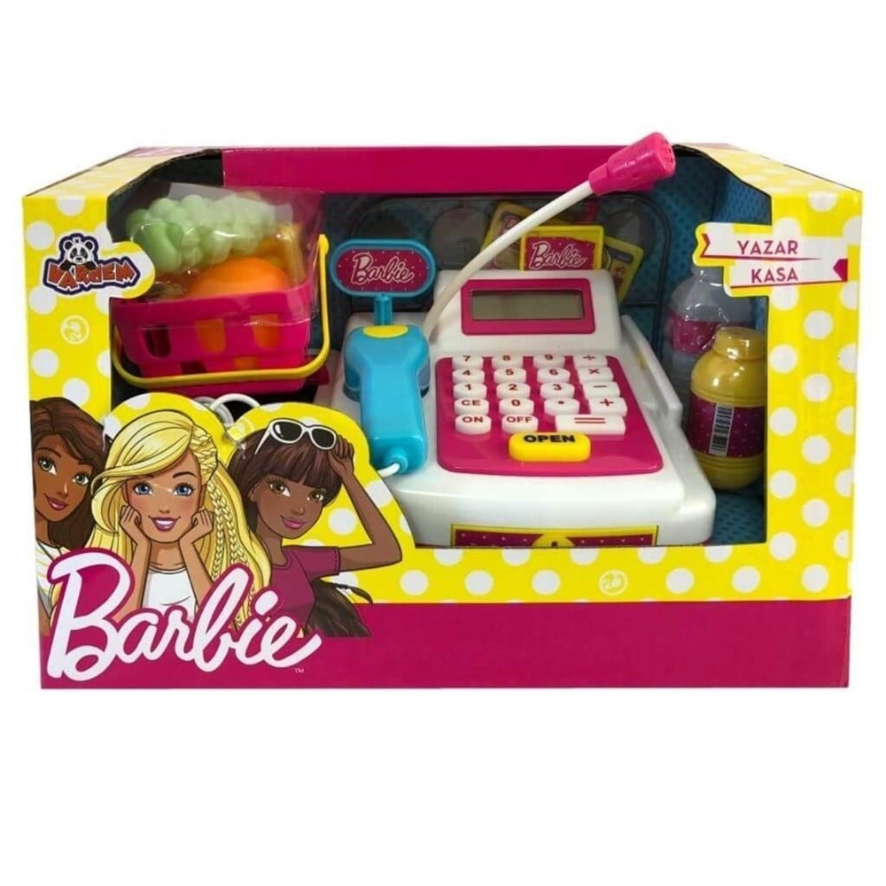 Barbie Desenli Aksesuarlı Oyuncak Yazar Kasa