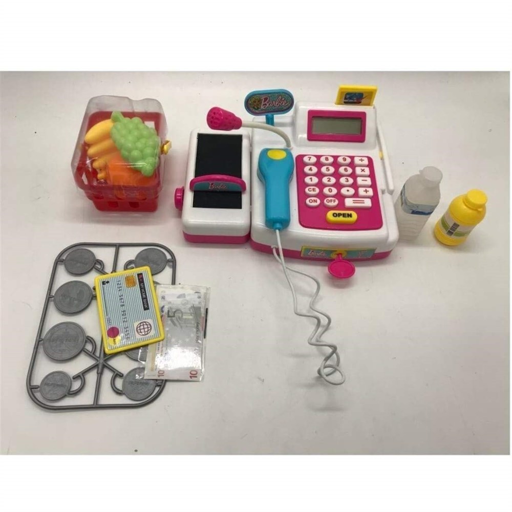 Barbie Desenli Aksesuarlı Oyuncak Yazar Kasa