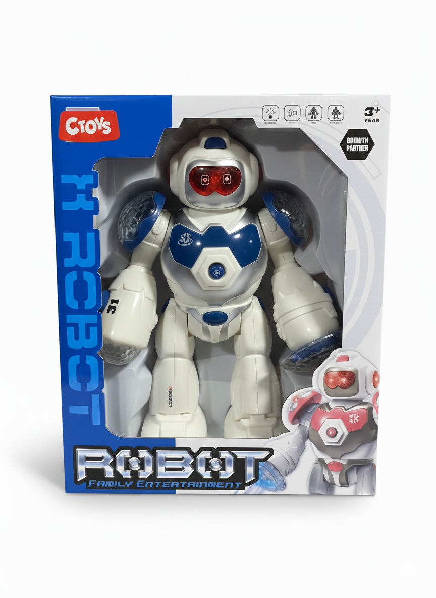 Eğitici Robotlar, Ceren, CTOY Sesli ve Işıklı Robot 98003 Mavi