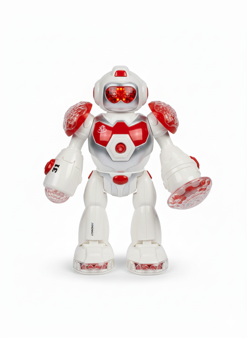 Eğitici Robotlar, Ceren, CTOY Sesli ve Işıklı Robot 98003 Kırmızı