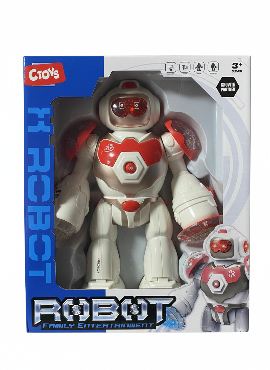 Eğitici Robotlar, Ceren, CTOY Sesli ve Işıklı Robot 98003 Kırmızı