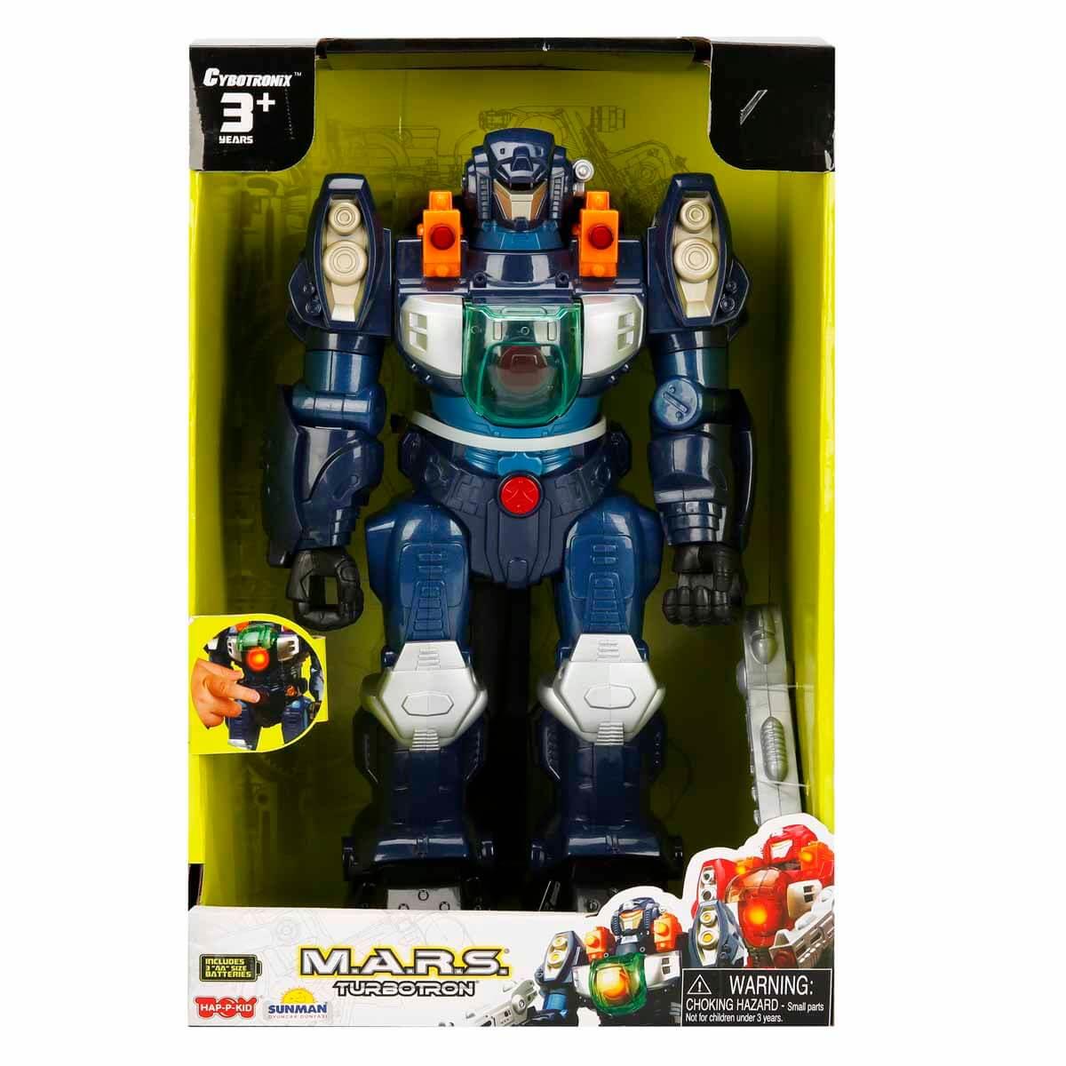 Eğitici Robotlar, Sunman, M.A.R.S. Sesli ve Işıklı Yürüyen Turbotron Robot 30 cm 06175 Mavi