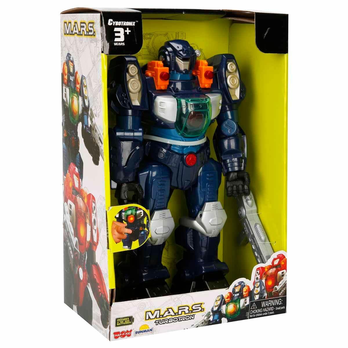 Eğitici Robotlar, Sunman, M.A.R.S. Sesli ve Işıklı Yürüyen Turbotron Robot 30 cm 06175 Mavi