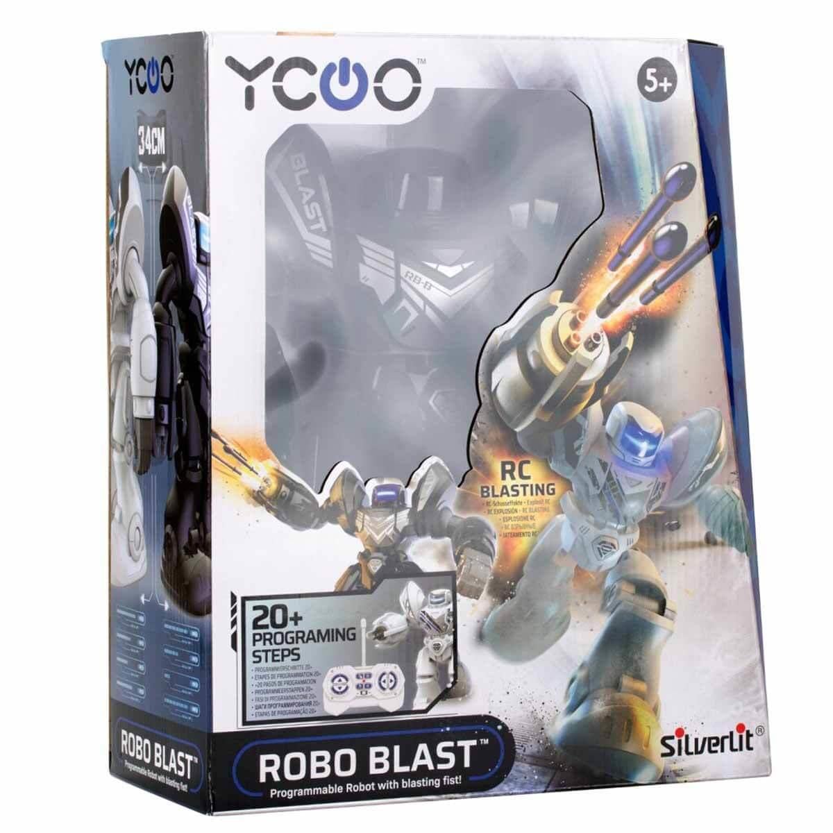 Eğitici Robotlar, SİLVERLİT, Robo Blast Sesli ve Işıklı Uzaktan Kumandalı Robot 80974 Siyah Robot