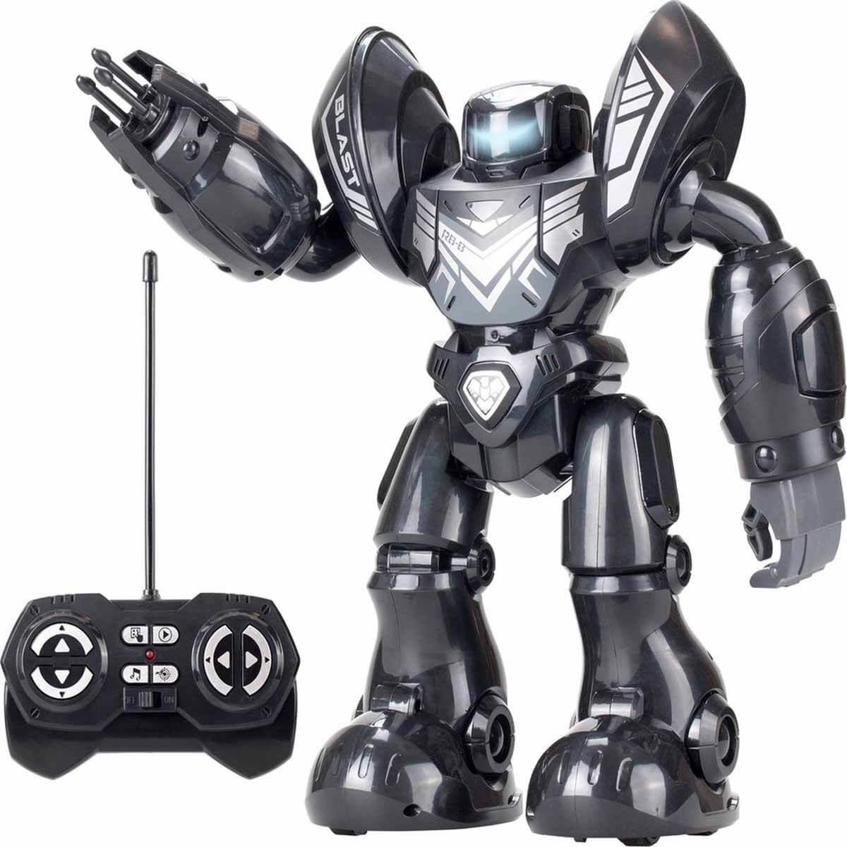 Eğitici Robotlar, SİLVERLİT, Robo Blast Sesli ve Işıklı Uzaktan Kumandalı Robot 80974 Siyah Robot
