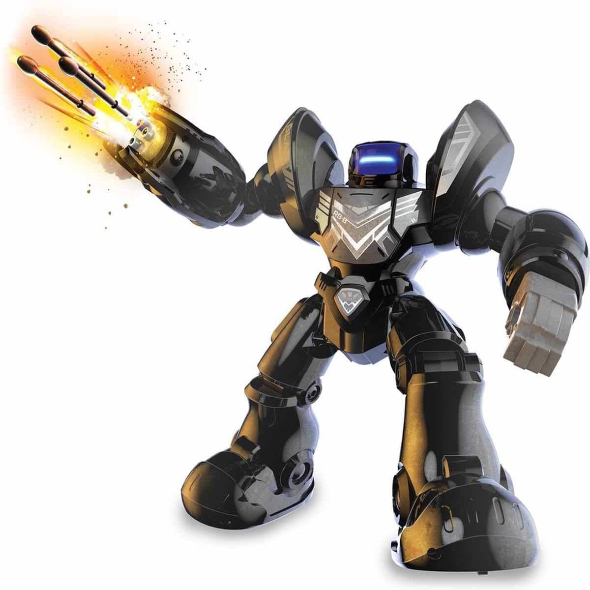 Eğitici Robotlar, SİLVERLİT, Robo Blast Sesli ve Işıklı Uzaktan Kumandalı Robot 80974 Siyah Robot