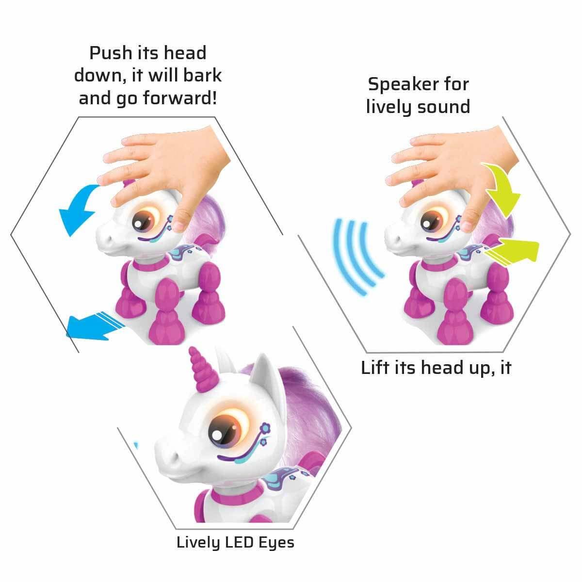 Eğitici Robotlar, SİLVERLİT, Silverlit Robo Heads Up Robot Evcil Hayvanlar 85238 Sihirli Unicorn