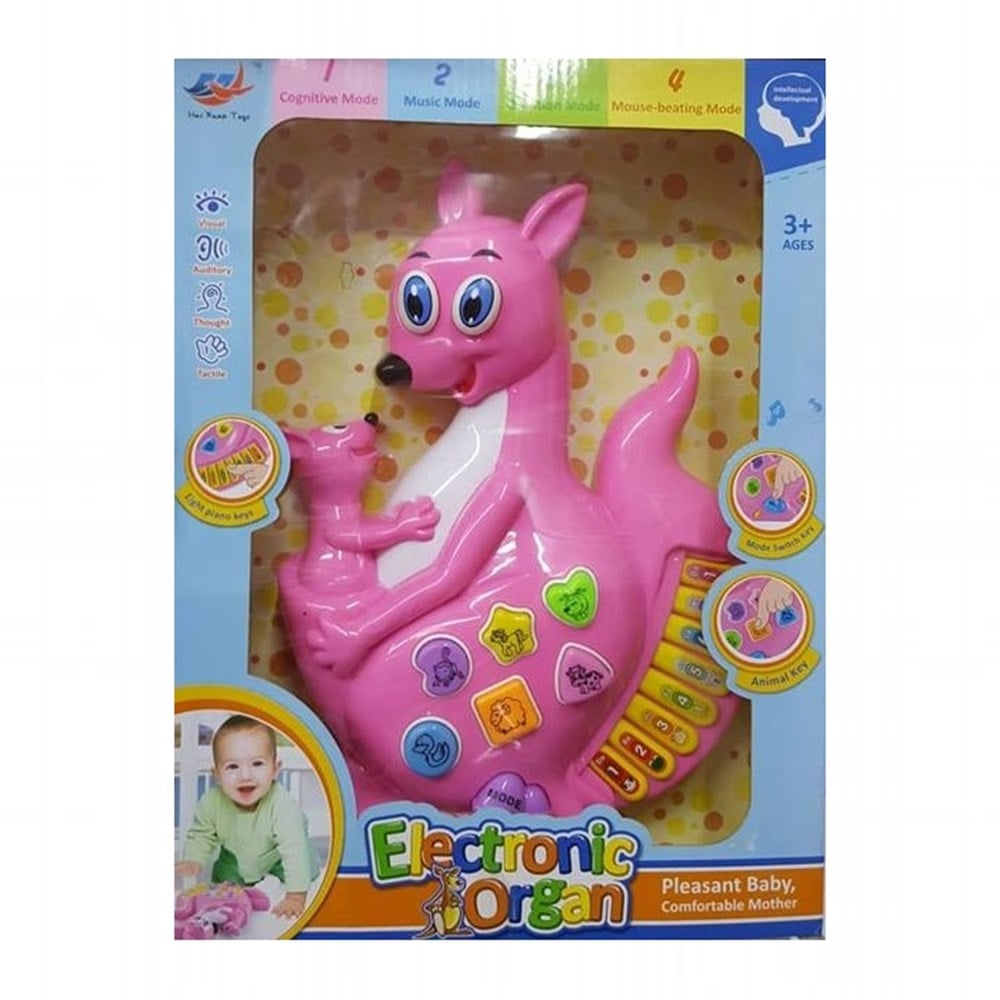 Elektronik Piyano Pembe Kanguru Desenli Çocuk Org