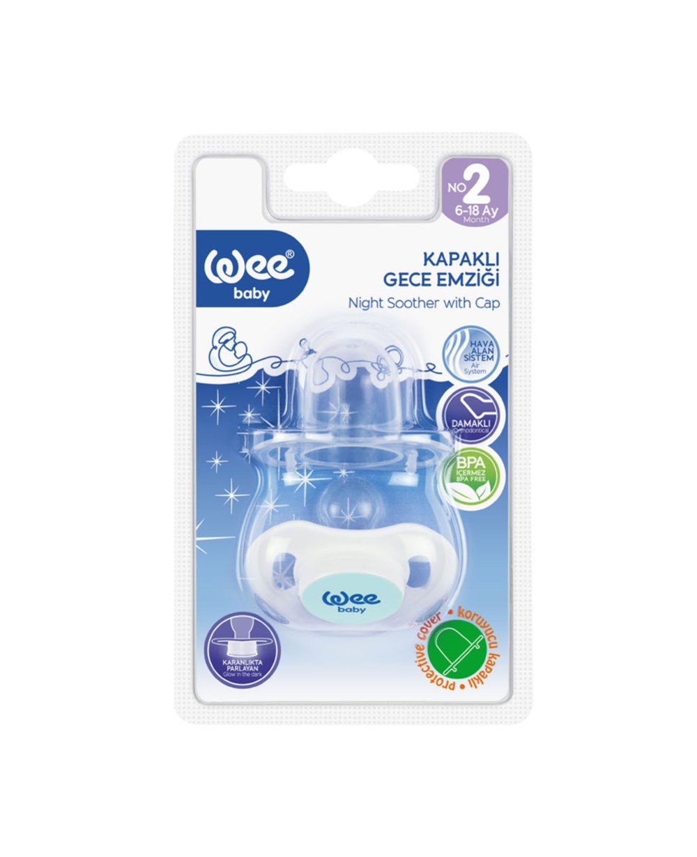 Emzik, WEE BABY, Wee Baby Kapaklı Gece Emziği No:2 784 Mavi