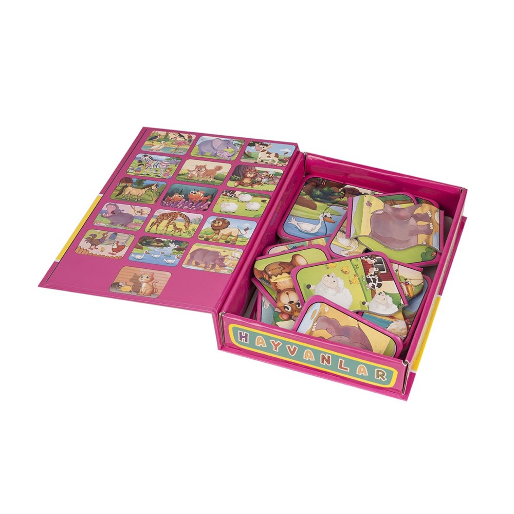 Eşleştirme Oyunları, Dıytoy, Dıytoy Hayvanlar 2 ve 3 Parçalı Tamamlama Kartları Okul Öncesi Eğitici Flash Kart