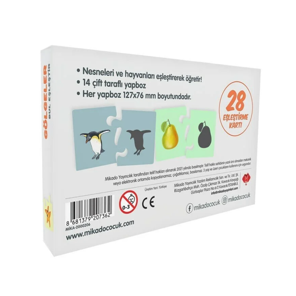 Eşleştirme Oyunları, Laço Kids, Gölgeler Eşleştirme Kartları 28 Kart
