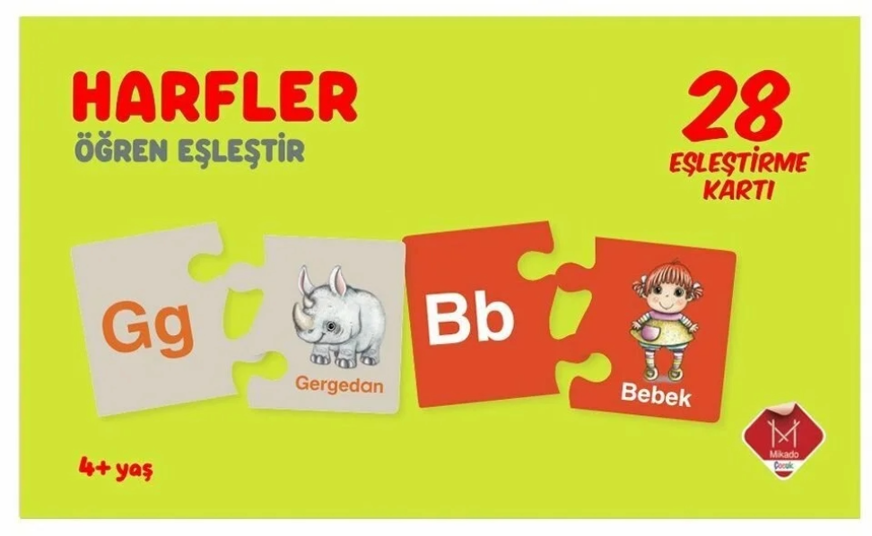 Eşleştirme Oyunları, Laço Kids, Harfler Eşleştirme Kartları 28 Kart