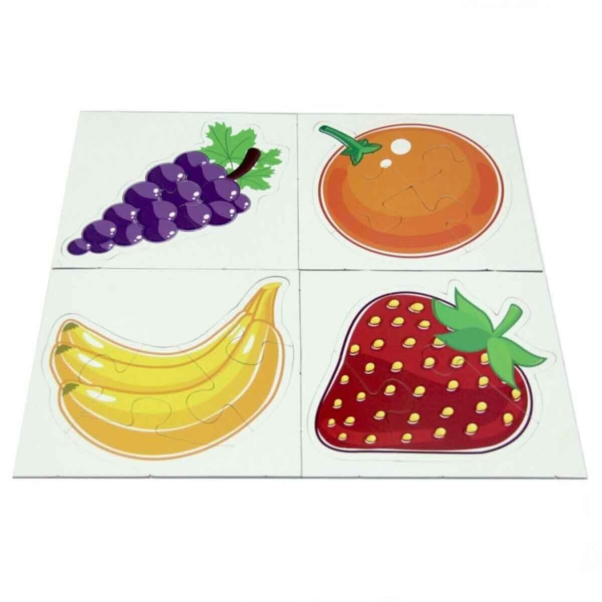 Eşleştirme Oyunları, Laço Kids, Laço Kids Baby Bebek Puzzle Meyveler Seti 4'lü LC7227