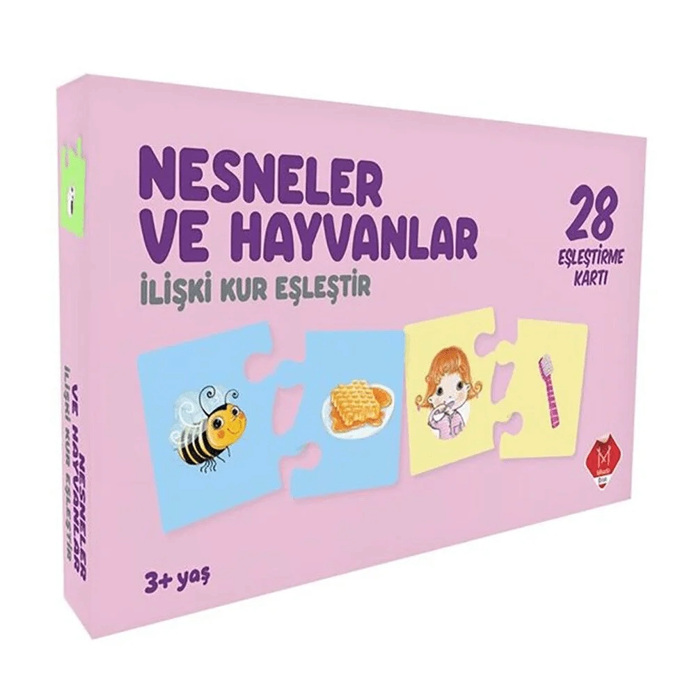 Eşleştirme Oyunları, Laço Kids, Nesneler ve Hayvanlar Eşleştirme Kartları 28 Kart