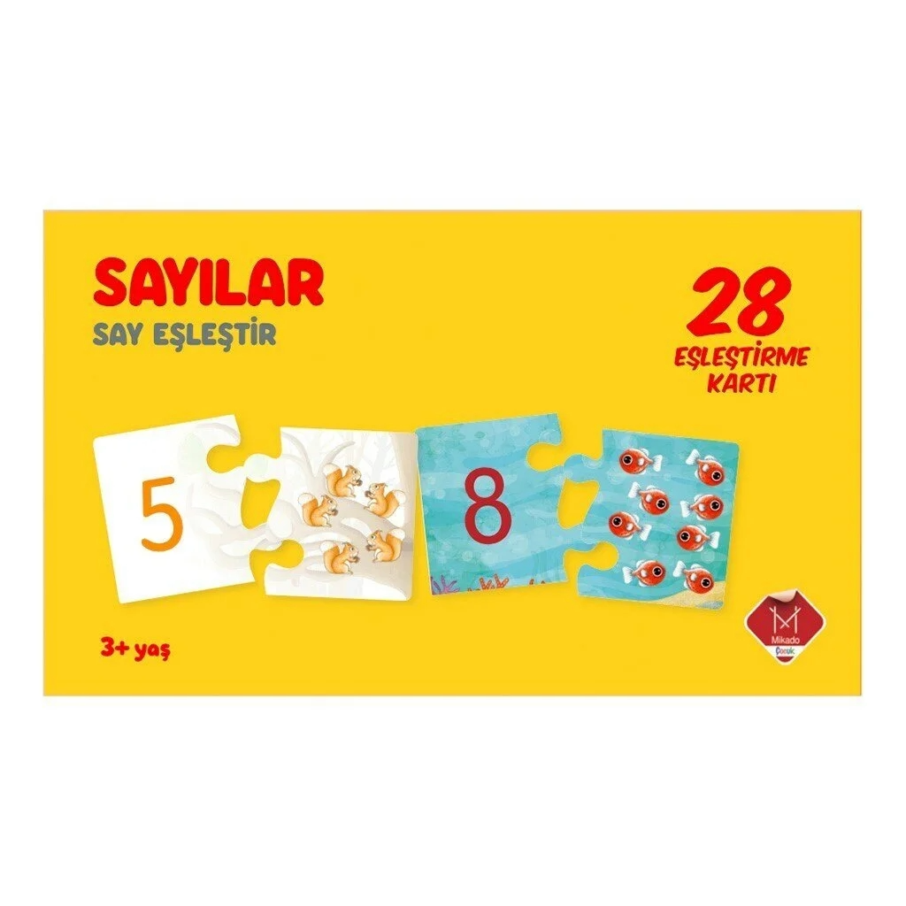 Eşleştirme Oyunları, Laço Kids, Sayılar Eşleştirme Kartları 28 Kart