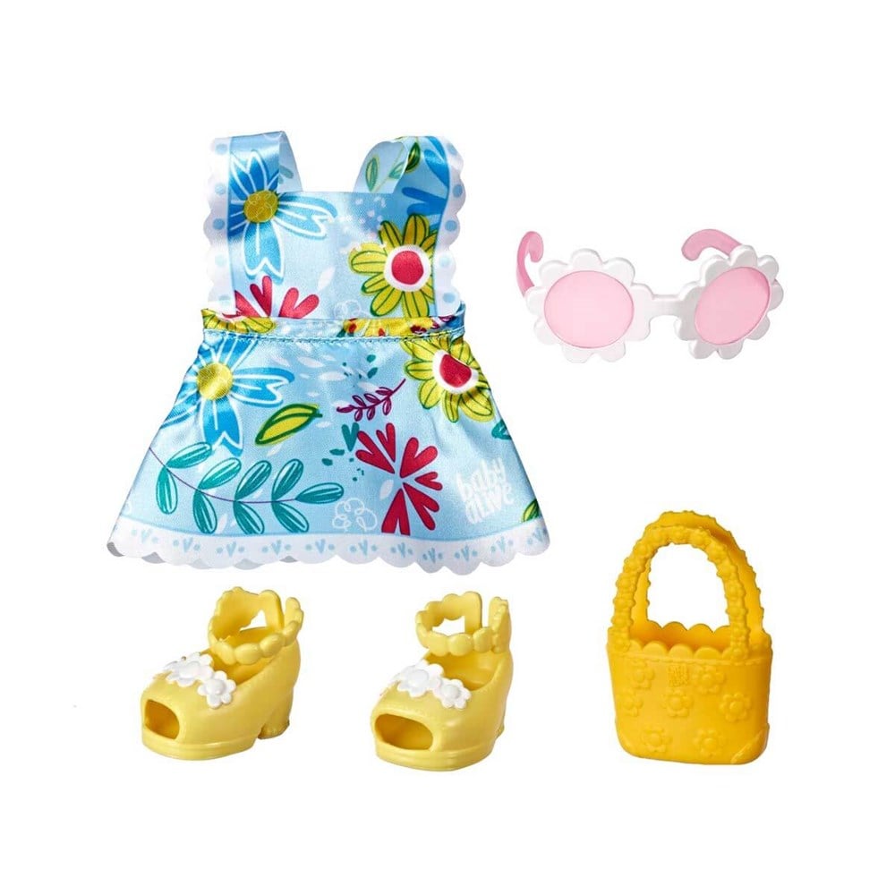 Et Bebekler, Baby Alive, Baby Alive Minik Bebeğin Moda Aksesuarları E6645 E7144 Çiçekli Elbise