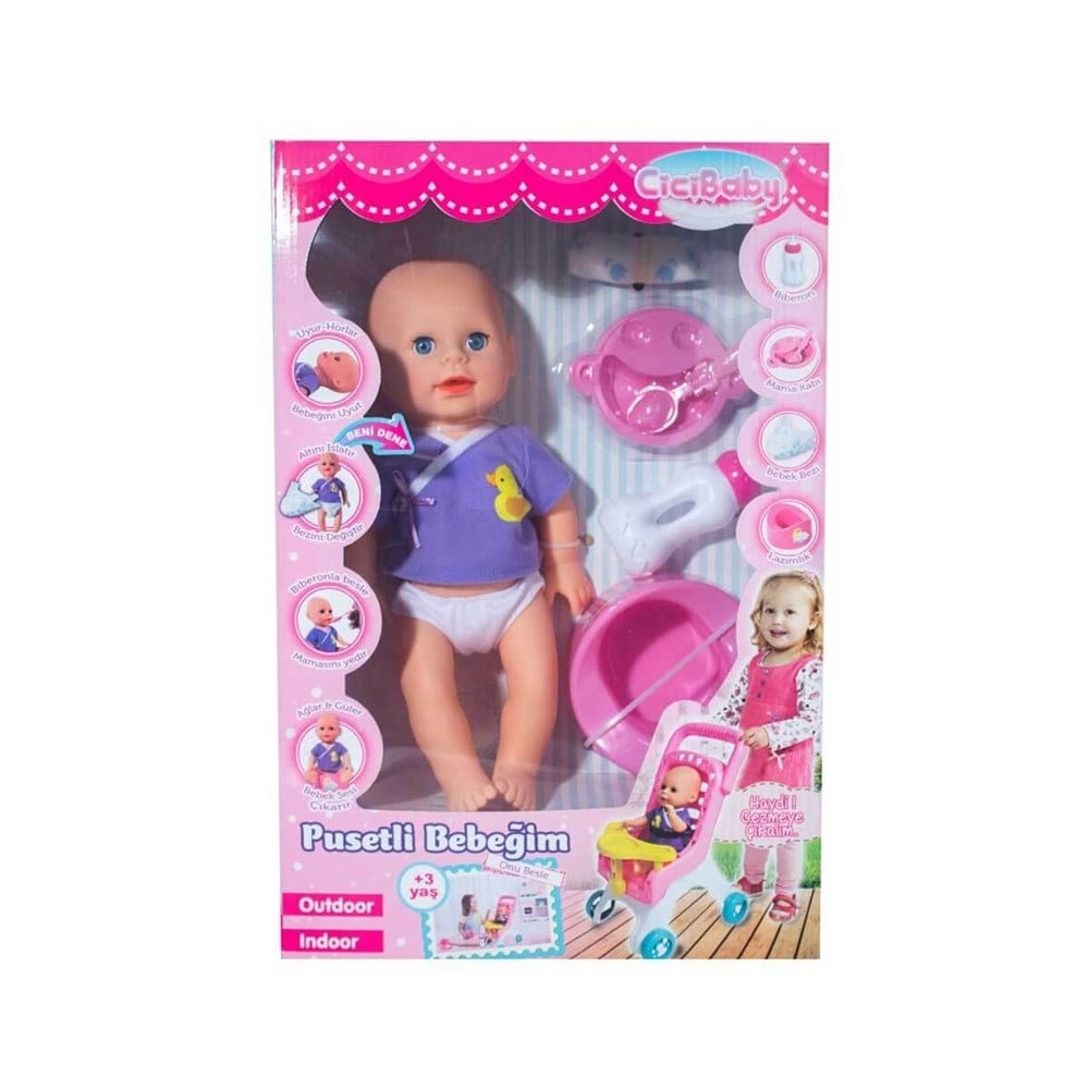 Et Bebekler, Furkan Toys, CiciBaby Pusetli Bebeğim FR56600