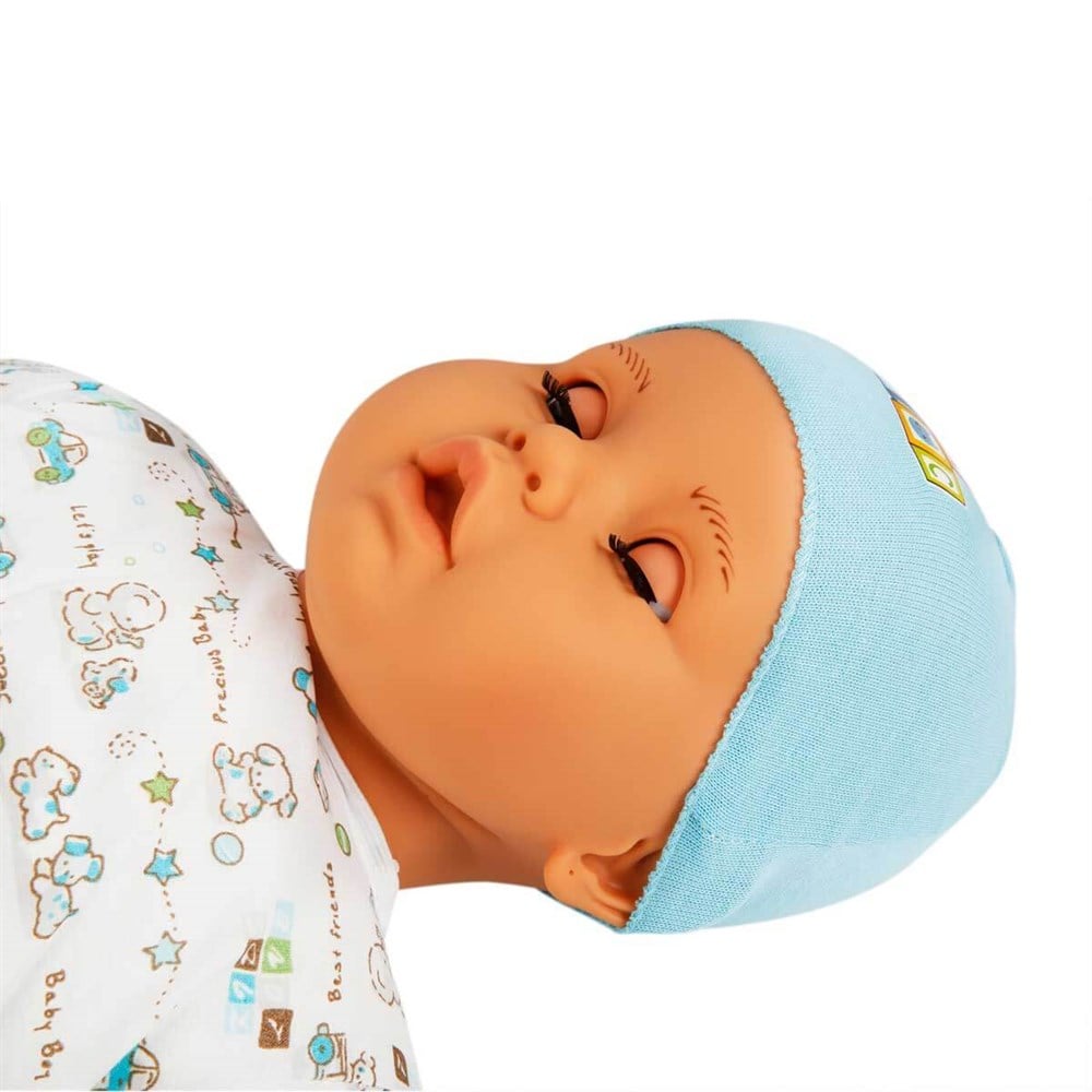 Et Bebekler, Sunman, Denis Bebek 60 cm Hayvan Desenli - Mavi Bere 22092