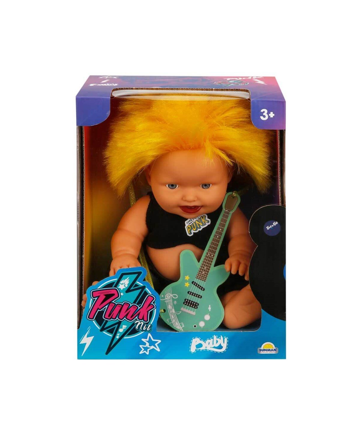Et Bebekler, Sunman, Punk Nil Bebek 23 cm 23495 Sarı Kirpi Saç